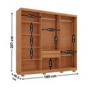 Ver imagem 3 de Guarda Roupa Casal Dunas 6 Portas e 2 Gavetas Mdf Moderna Naturalle