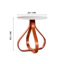 Ver imagem 2 de Mesa lateral tampo branco vidro 50cm diâmetro pés cebola 60cm altura