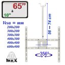 Ver imagem 4 de SUPORTE TETO TV 10" a 65" VESA 600X400 GIRO 360° BRANCO