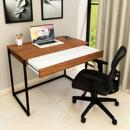 Mesa Escrivaninha com Gaveta Estilo Industrial Moderna 100% Mdf e Aço:louro Freijó - 1