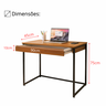 Mesa Escrivaninha com Gaveta Estilo Industrial Moderna 100% Mdf e Aço:louro Freijó - 4