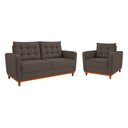 Ver imagem 2 de Kit Sofá 2 Lugares e 1 Poltrona Luxo Moderno Sala de Estar Suede Samuel