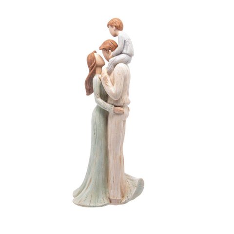 Figura Decorativa Wolff Família de Resina 12cm X 11cm X 28,5