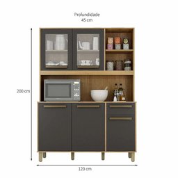 Cozinha Compacta Rubi 5 Portas 1 Gaveta MDP Valdemóveis - 3