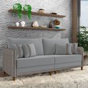 Ver imagem 1 de Sofá Montecarlo 2 Lugares 212cm Veludo/pu Cinza