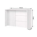 Ver imagem 3 de Bancada Ilha Cozinha Gourmet Americana C/ 3 Portas 145cm Branco - Henn