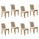 Ver imagem 1 de Kit 8 Cadeiras para Sala de Jantar com Pés Madeira Maciça Bella
