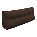 Ver imagem 1 de Almofada Cabeceira Mel Cama Casal 140cm Encosto Suede:Marrom-Escuro/Suede