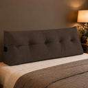 Ver imagem 2 de Almofada Cabeceira Mel Cama Casal 140cm Encosto Suede:Marrom-Escuro/Suede