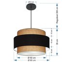 Ver imagem 7 de Lustre para Sala de Jantar Vivare Md-4396 Cúpula em Tecido 60cm Palha Preto Palha 110v 220v