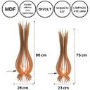 Ver imagem 2 de Luminária de Chão Santa Maria Mdf Luminária -:mdf Cru/kit com 2 - 90x28cm e 75x23cm