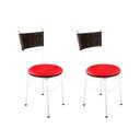 Ver imagem 1 de 2 Cadeiras Brancas para Cozinha Viena Marrom:Vermelho