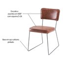 Ver imagem 3 de Kit 6 Cadeiras de Jantar Decorativa Base Aço Preto Luigi PU Caramelo - Gran Belo