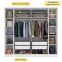 Ver mais imagens de Guarda Roupa Casal com Pés 6 Portas 4 Gavetas 239cm Veneza Tcil Móveis