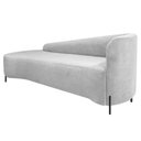 Ver imagem 4 de Divã Recamier Orgânico França 200cm Lado Esq Pés Metal Preto Bouclé Branco