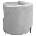 Ver imagem 5 de Divã Recamier Orgânico França 200cm Lado Esq Pés Metal Preto Bouclé Branco