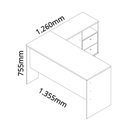 Ver imagem 2 de Escrivaninha Mesa Bancada Canto em L Duas Gavetas Imperial Cor:Preto