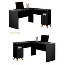 Ver imagem 4 de Escrivaninha Mesa Bancada Canto em L Duas Gavetas Imperial Cor:Preto