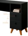 Ver imagem 5 de Escrivaninha Mesa Bancada Canto em L Duas Gavetas Imperial Cor:Preto