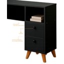 Ver imagem 5 de Escrivaninha Mesa Bancada Canto em L Duas Gavetas Imperial Cor:Preto