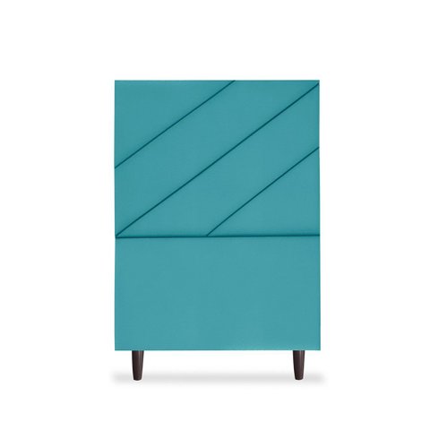 Cabeceira Estofada Queen Cristal 90cm Suede Azul Turquesa