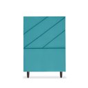 Ver imagem 1 de Cabeceira Estofada Queen Cristal 90cm Suede Azul Turquesa
