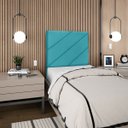 Ver imagem 2 de Cabeceira Estofada Queen Cristal 90cm Suede Azul Turquesa
