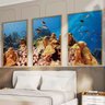 Quadro Decorativo 3 Telas Fundo do Mar Diversos Tamanhos - 1
