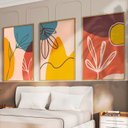 Ver imagem 2 de Quadro Decorativo 3 Telas Abstratos Composição Iv Diversos Tamanhos