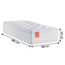 Ver imagem 2 de Colchão Solteiro Molas Ensacadas Real Pillow Top 88x188x27cm Branco Inducol até 130kg por Pessoa
