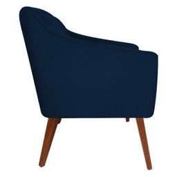 Poltrona Decorativa Adriele para Sala e Recepção Suede Azul Marinho - Majú Decor - 2