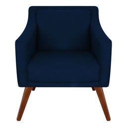 Poltrona Decorativa Adriele para Sala e Recepção Suede Azul Marinho - Majú Decor - 1