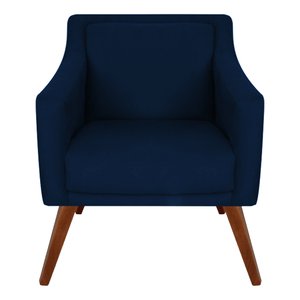 Poltrona Decorativa Adriele para Sala e Recepção Suede Azul Marinho - Majú Decor