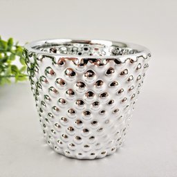 Vaso Prata 7x8x8cm Cachepot Decoração Bolinha - 2
