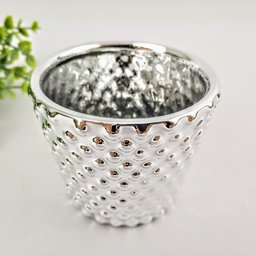 Vaso Prata 7x8x8cm Cachepot Decoração Bolinha - 3