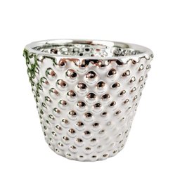 Vaso Prata 7x8x8cm Cachepot Decoração Bolinha - 1