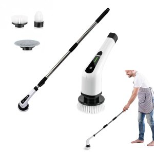 Escova de Limpeza Eletrica 25W Sem Fio Recarregavel Giratorio Esfregao Rotativo Potente Faxina Casa 