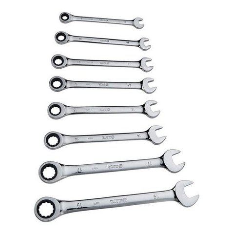 JOGO DE CHAVE COMBINADA STELS COM CATRACA 8PCS