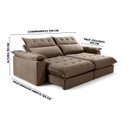 Ver imagem 3 de Sofá Retrátil e Reclinável Molas Ensacadas 2,30m Orquídea Vivaro Decor Suede Capuccino