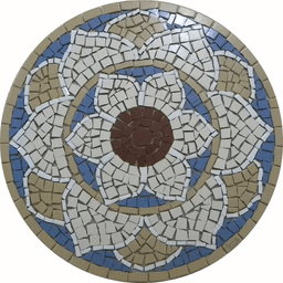 Mandala Indiana Piso Mosaico Lótus Iii Cerâmico 70cm - 1