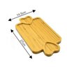 Petisqueira Bandeja de Bambu P/ Servir 3 Divisórias Coração 27cm - 3