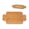 Petisqueira Bandeja de Bambu P/ Servir 3 Divisórias Coração 27cm - 1