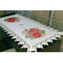 Ver imagem 1 de Caminho de Mesa Red Flower - 0,90 m Arte & Tear Caminho de Mesa Ponto Cruz