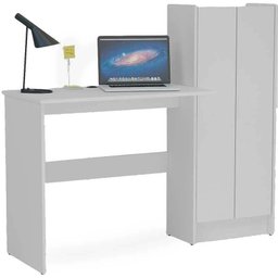Mesa para computador com armário Manaus - Politorno - Branco - 1