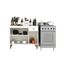 Ver imagem 2 de Armário de Cozinha Balcão Modulado 3 Portas 1 Gaveta Branco - Rosafor