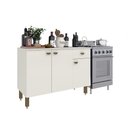 Ver imagem 1 de Armário de Cozinha Balcão Modulado 3 Portas 1 Gaveta Branco - Rosafor