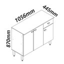Ver imagem 3 de Armário de Cozinha Balcão Modulado 3 Portas 1 Gaveta Branco - Rosafor