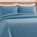 Ver imagem 2 de Colcha Matelassê - Casal - Madri 3D - Geométrico - Azul Claro - Dupla Face - c/ Porta Travesseiros -