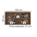 Ver imagem 3 de Armario Aereo 120 cm 2 Portas Vidro Etna Carvalho Oak Off White Poliman