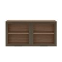 Ver imagem 1 de Armario Aereo 120 cm 2 Portas Vidro Etna Carvalho Oak Off White Poliman